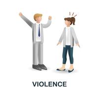 Violence icon. 3d illustration from harassment collection. Creative Violence 3d icon for web design, templates, infographics and more vector