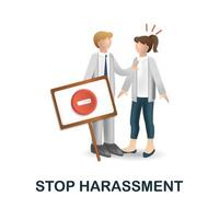 Stop Harassment icon. 3d illustration from harassment collection. Creative Stop Harassment 3d icon for web design, templates, infographics and more vector