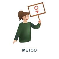 Metoo icon. 3d illustration from harassment collection. Creative Metoo 3d icon for web design, templates, infographics and more vector