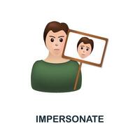 Impersonate icon. 3d illustration from harassment collection. Creative Impersonate 3d icon for web design, templates, infographics and more vector