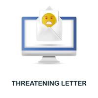 Threatening Letter icon. 3d illustration from harassment collection. Creative Threatening Letter 3d icon for web design, templates, infographics and more vector