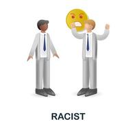 Racist icon. 3d illustration from harassment collection. Creative Racist 3d icon for web design, templates, infographics and more vector