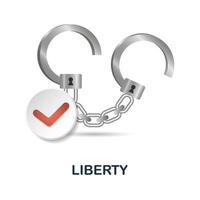 Liberty icon. 3d illustration from harassment collection. Creative Liberty 3d icon for web design, templates, infographics and more vector