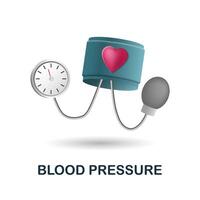 Blood Pressure icon. 3d illustration from health check collection. Creative Blood Pressure 3d icon for web design, templates, infographics and more vector