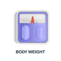 Body Weight icon. 3d illustration from health check collection. Creative Body Weight 3d icon for web design, templates, infographics and more vector