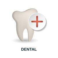 Dental icon. 3d illustration from health check collection. Creative Dental 3d icon for web design, templates, infographics and more vector