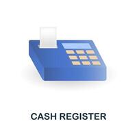 Cash Register icon. 3d illustration from online store collection. Creative Cash Register 3d icon for web design, templates, infographics and more vector