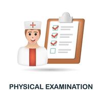 Physical Examination icon. 3d illustration from health check collection. Creative Physical Examination 3d icon for web design, templates, infographics and more vector