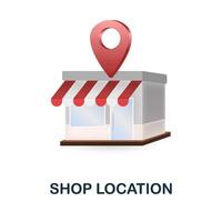 Shop Location icon. 3d illustration from online store collection. Creative Shop Location 3d icon for web design, templates, infographics and more vector