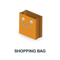 compras bolso icono. 3d ilustración desde en línea Tienda recopilación. creativo compras bolso 3d icono para web diseño, plantillas, infografia y más vector