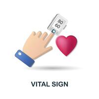 Vital Sign icon. 3d illustration from health check collection. Creative Vital Sign 3d icon for web design, templates, infographics and more vector