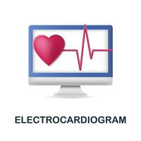 Electrocardiogram icon. 3d illustration from health check collection. Creative Electrocardiogram 3d icon for web design, templates, infographics and more vector