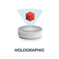 holográfico icono. 3d ilustración desde futuro tecnología recopilación. creativo holográfico 3d icono para web diseño, plantillas, infografia y más vector