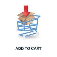 Add To Cart icon. 3d illustration from online store collection. Creative Add To Cart 3d icon for web design, templates, infographics and more vector