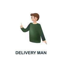 Delivery Man icon. 3d illustration from online store collection. Creative Delivery Man 3d icon for web design, templates, infographics and more vector