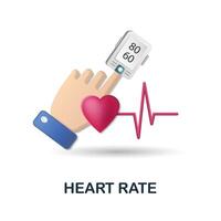 Heart Rate icon. 3d illustration from health check collection. Creative Heart Rate 3d icon for web design, templates, infographics and more vector