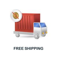 Free Shipping icon. 3d illustration from online store collection. Creative Free Shipping 3d icon for web design, templates, infographics and more vector