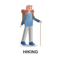 Hiking icon. 3d illustration from outdoor recreation collection. Creative Hiking 3d icon for web design, templates, infographics and more vector