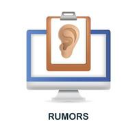 Rumors icon. 3d illustration from harassment collection. Creative Rumors 3d icon for web design, templates, infographics and more vector