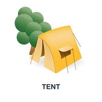 Tent icon. 3d illustration from outdoor recreation collection. Creative Tent 3d icon for web design, templates, infographics and more vector