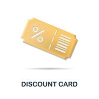 Discount Card icon. 3d illustration from online store collection. Creative Discount Card 3d icon for web design, templates, infographics and more vector