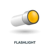 Flashlight icon. 3d illustration from outdoor recreation collection. Creative Flashlight 3d icon for web design, templates, infographics and more vector