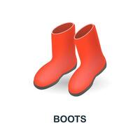 Boots icon. 3d illustration from outdoor recreation collection. Creative Boots 3d icon for web design, templates, infographics and more vector