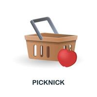 Picknick icon. 3d illustration from outdoor recreation collection. Creative Picknick 3d icon for web design, templates, infographics and more vector