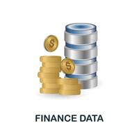 Finance Data icon. 3d illustration from project development collection. Creative Finance Data 3d icon for web design, templates, infographics and more vector