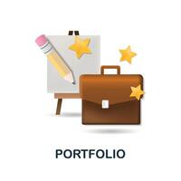 Portfolio icon. 3d illustration from project development collection. Creative Portfolio 3d icon for web design, templates, infographics and more vector