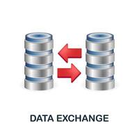 Data Exchange icon. 3d illustration from project development collection. Creative Data Exchange 3d icon for web design, templates, infographics and more vector