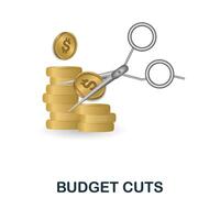 Budget Cuts icon. 3d illustration from project development collection. Creative Budget Cuts 3d icon for web design, templates, infographics and more vector