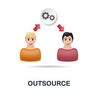 Outsource icon. 3d illustration from project development collection. Creative Outsource 3d icon for web design, templates, infographics and more vector