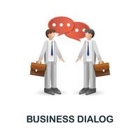 Business Dialog icon. 3d illustration from project development collection. Creative Business Dialog 3d icon for web design, templates, infographics and more vector