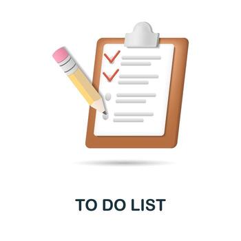 a hacer lista icono. 3d ilustración desde proyecto desarrollo recopilación. creativo a hacer lista 3d icono para web diseño, plantillas, infografia y más vector