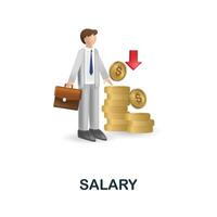 Salary icon. 3d illustration from project development collection. Creative Salary 3d icon for web design, templates, infographics and more vector