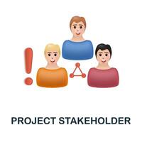 Project Stakeholder icon. 3d illustration from project development collection. Creative Project Stakeholder 3d icon for web design, templates, infographics and more vector