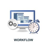 Workflow icon. 3d illustration from project development collection. Creative Workflow 3d icon for web design, templates, infographics and more vector