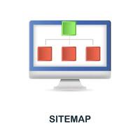 mapa del sitio icono. 3d ilustración desde web desarrollo recopilación. creativo mapa del sitio 3d icono para web diseño, plantillas, infografia y más vector