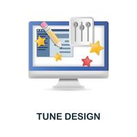 Tune Design icon. 3d illustration from web development collection. Creative Tune Design 3d icon for web design, templates, infographics and more vector