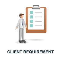 Client Requirement icon. 3d illustration from web development collection. Creative Client Requirement 3d icon for web design, templates, infographics and more vector