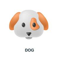 Dog icon. 3d illustration from animal head collection. Creative Dog 3d icon for web design, templates, infographics and more vector