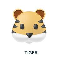 Tiger icon. 3d illustration from animal head collection. Creative Tiger 3d icon for web design, templates, infographics and more vector