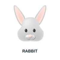 Rabbit icon. 3d illustration from animal head collection. Creative Rabbit 3d icon for web design, templates, infographics and more vector