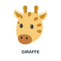 Giraffe icon. 3d illustration from animal head collection. Creative Giraffe 3d icon for web design, templates, infographics and more vector