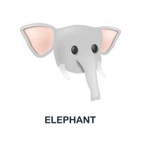 elefante icono. 3d ilustración desde animal cabeza recopilación. creativo elefante 3d icono para web diseño, plantillas, infografia y más vector