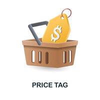 Price Tag icon. 3d illustration from black friday collection. Creative Price Tag 3d icon for web design, templates, infographics and more vector