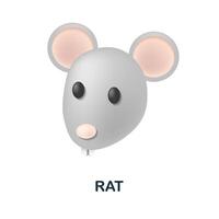 Rat icon. 3d illustration from animal head collection. Creative Rat 3d icon for web design, templates, infographics and more vector