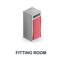 Fitting Room icon. 3d illustration from black friday collection. Creative Fitting Room 3d icon for web design, templates, infographics and more vector