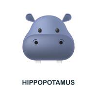 Hippopotamus icon. 3d illustration from animal head collection. Creative Hippopotamus 3d icon for web design, templates, infographics and more vector